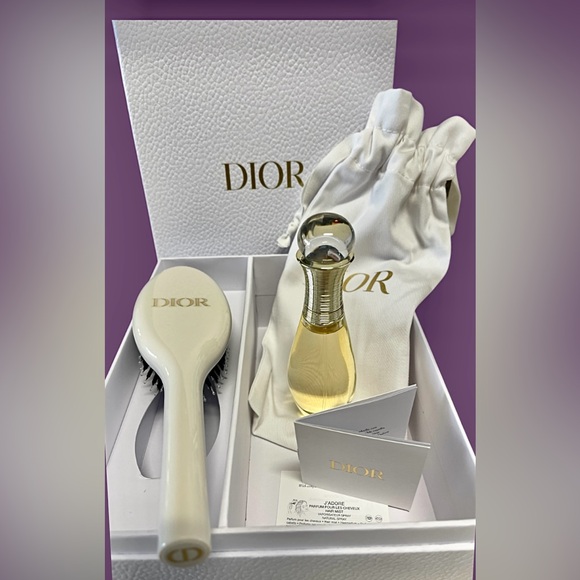 Dior Set NWT Hair Care Set: Brush & J’adore Hair Mist in Dior Pebbled Gift Box - Picture 12 of 12